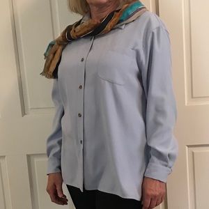 Blue heavy fabric button down shirt